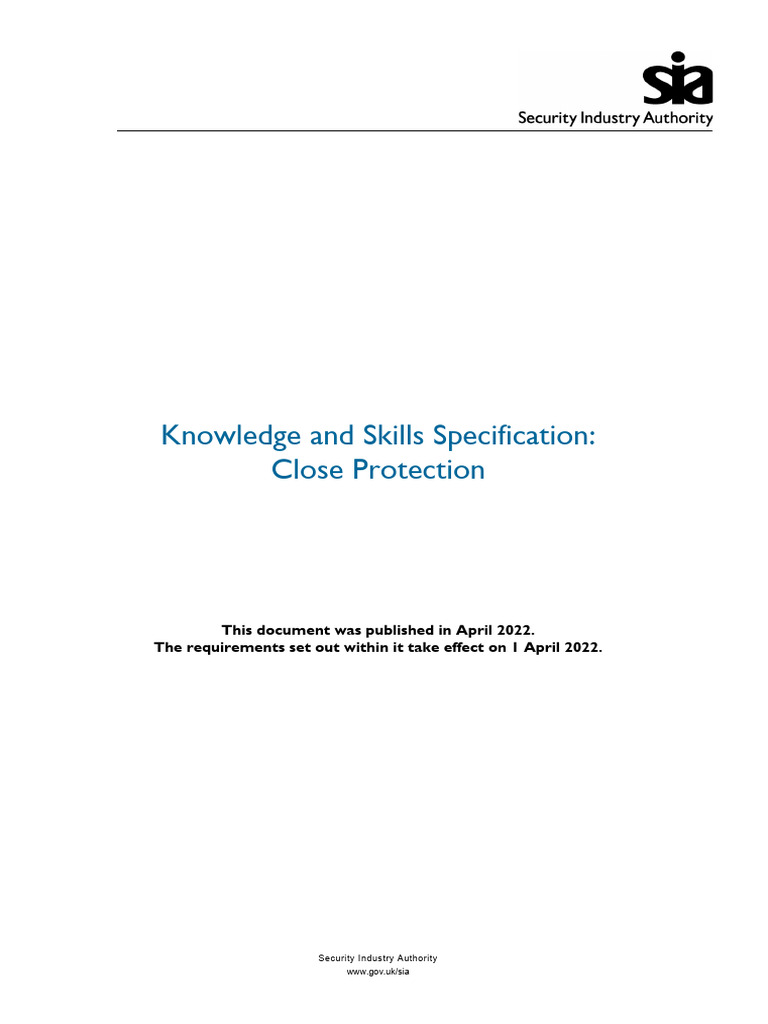 Close Protection Training Standards Guide | PDF | Justice | Crime ...