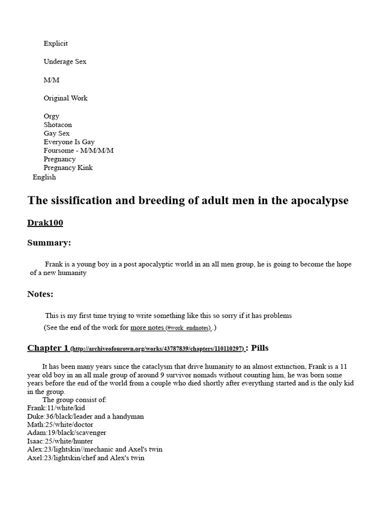 The Sissification and Breeding of Adult Men in The Apocalypse - Drak100 ...