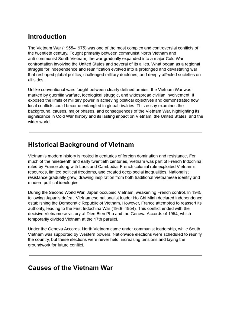 Vietnam War: Causes, Impact, Legacy | PDF | Vietnam War | Vietnam