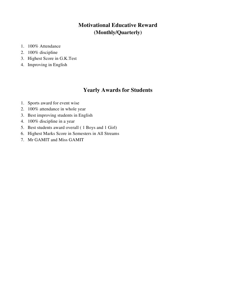 Student Awards and Recognition Program | PDF | Sports & Recreation ...