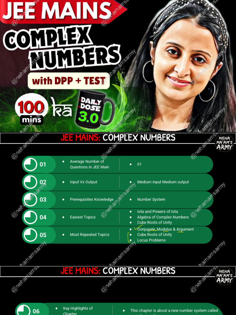 Jee (Main) - 2025 Complex Numbers One Shot | PDF | Complex Number ...