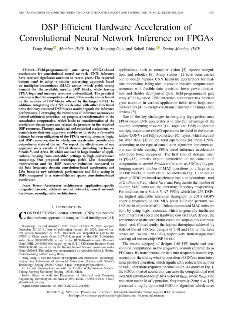 FPGA Acceleration for CNN Inference | PDF | Field Programmable Gate ...