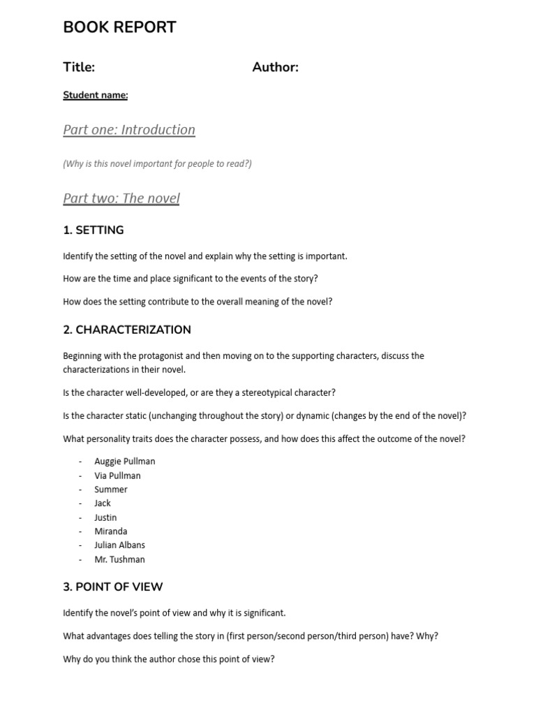 Book Report | PDF