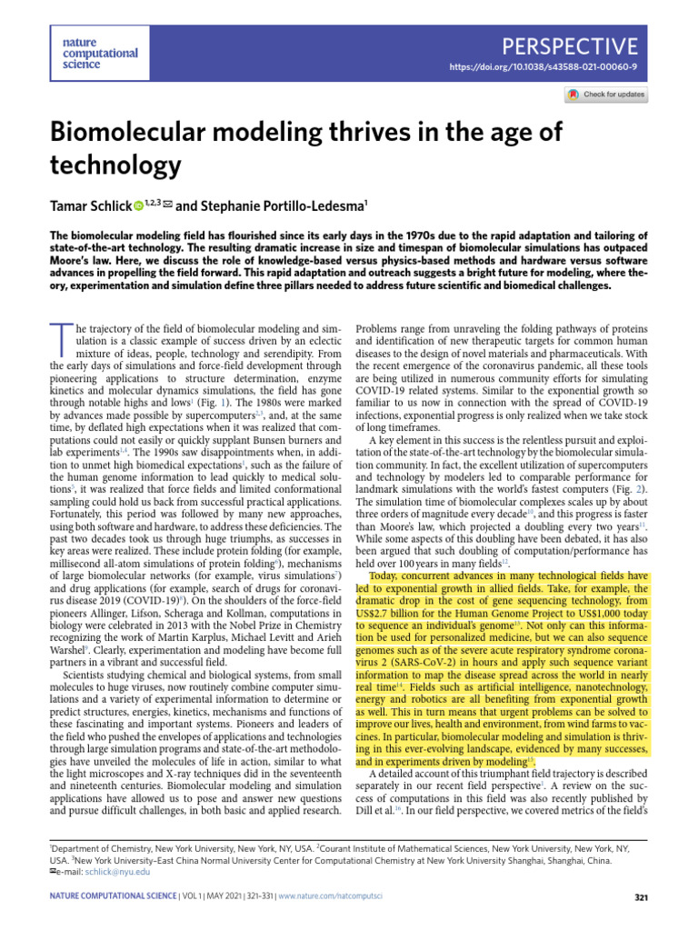 Biomolecular Modeling's Technological Evolution | PDF | Proteins ...