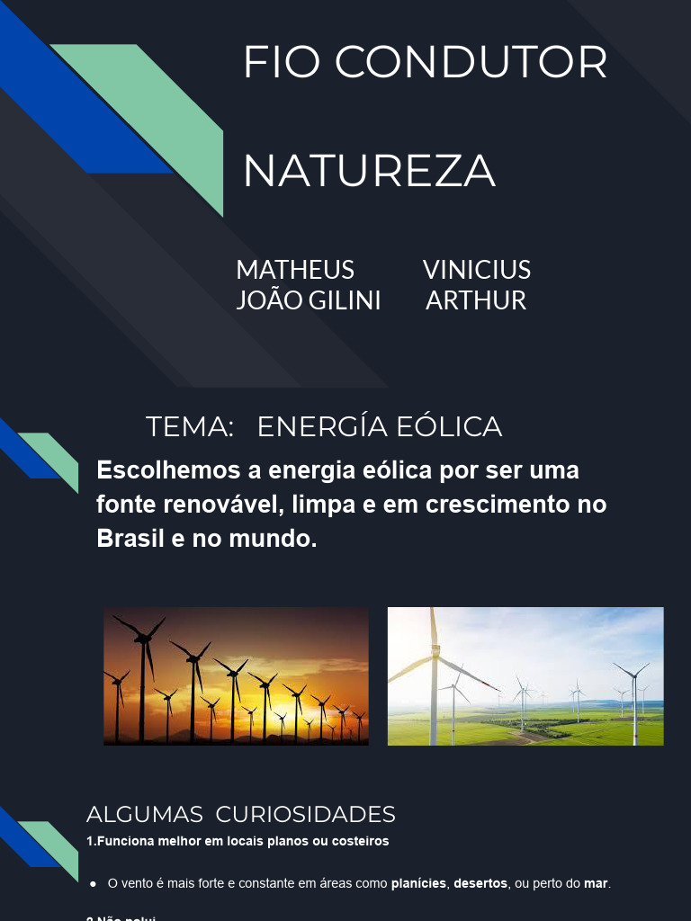 Energia Eólica: Funcionamento e Protótipo | PDF | Geração de ...