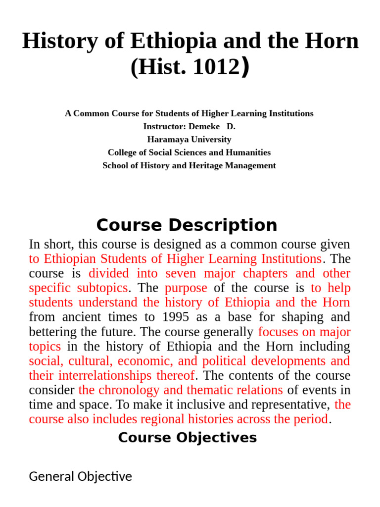 Ethiopia and the Horn: Historical Overview | PDF | Homo | Ethiopia