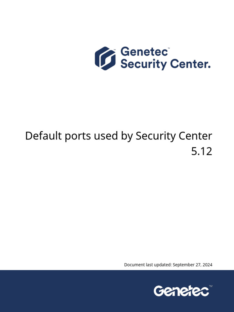 Security Center 5.12 Default Ports Guide | PDF | Port (Computer ...