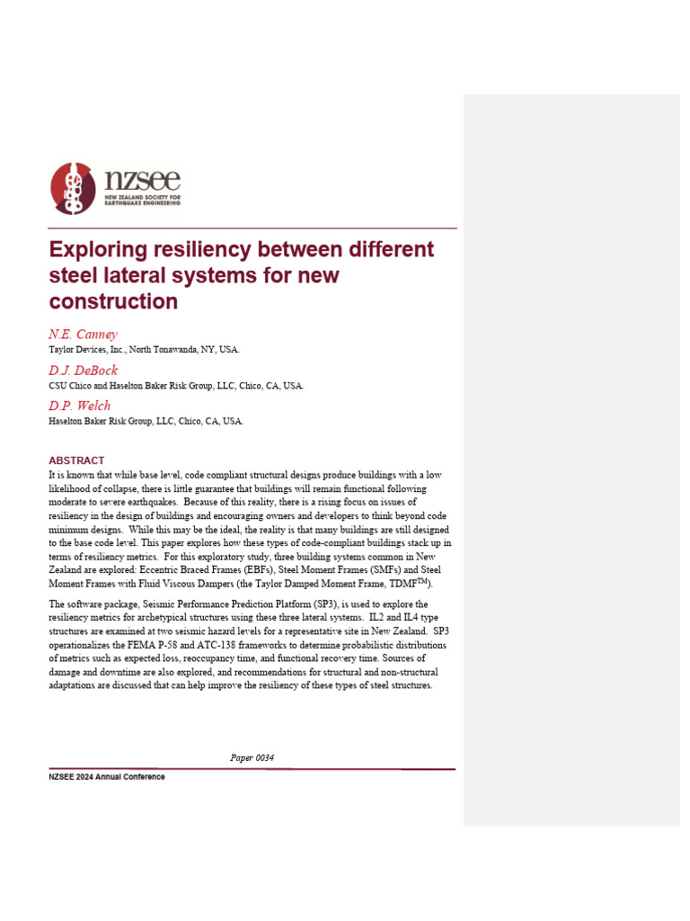 Resiliency of Steel Lateral Systems | PDF | Earthquake Engineering ...