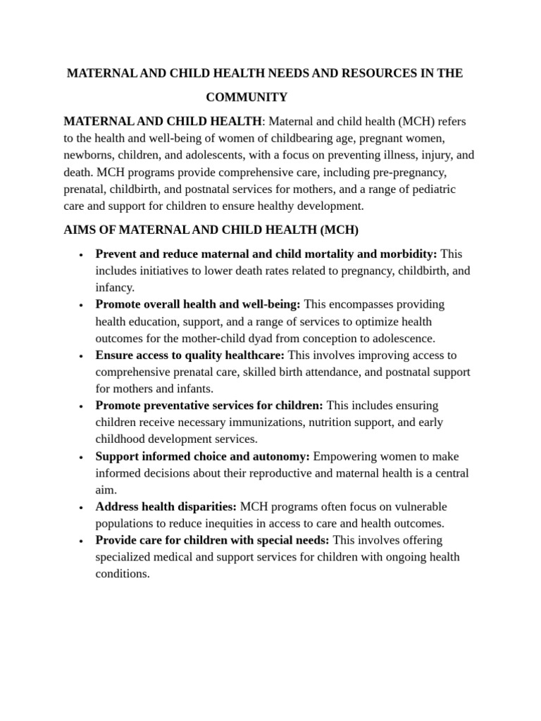 Maternal and Child Health Resources Guide | PDF | Maternal Death ...