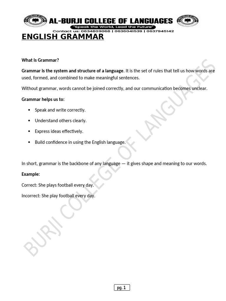 Understanding English Grammar Basics | PDF | Adverb | Verb