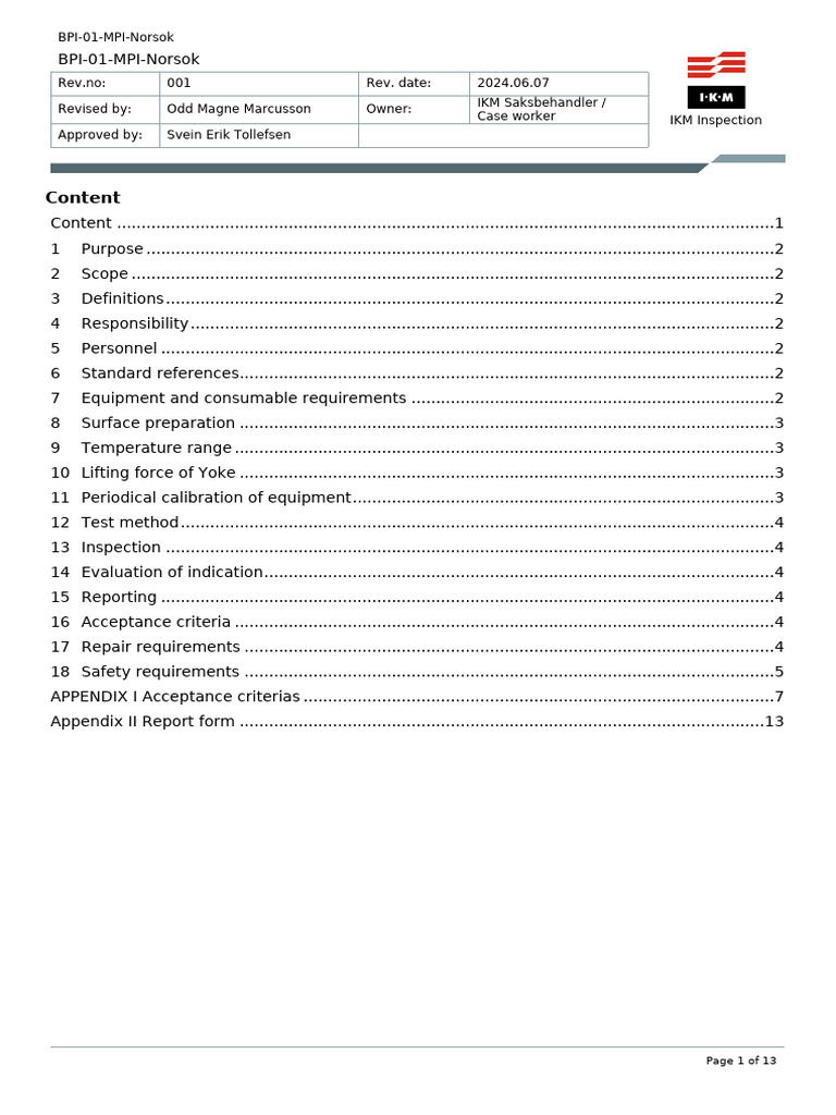 BPI-01-MPI-Norsok | PDF | Nondestructive Testing | Mechanical Engineering