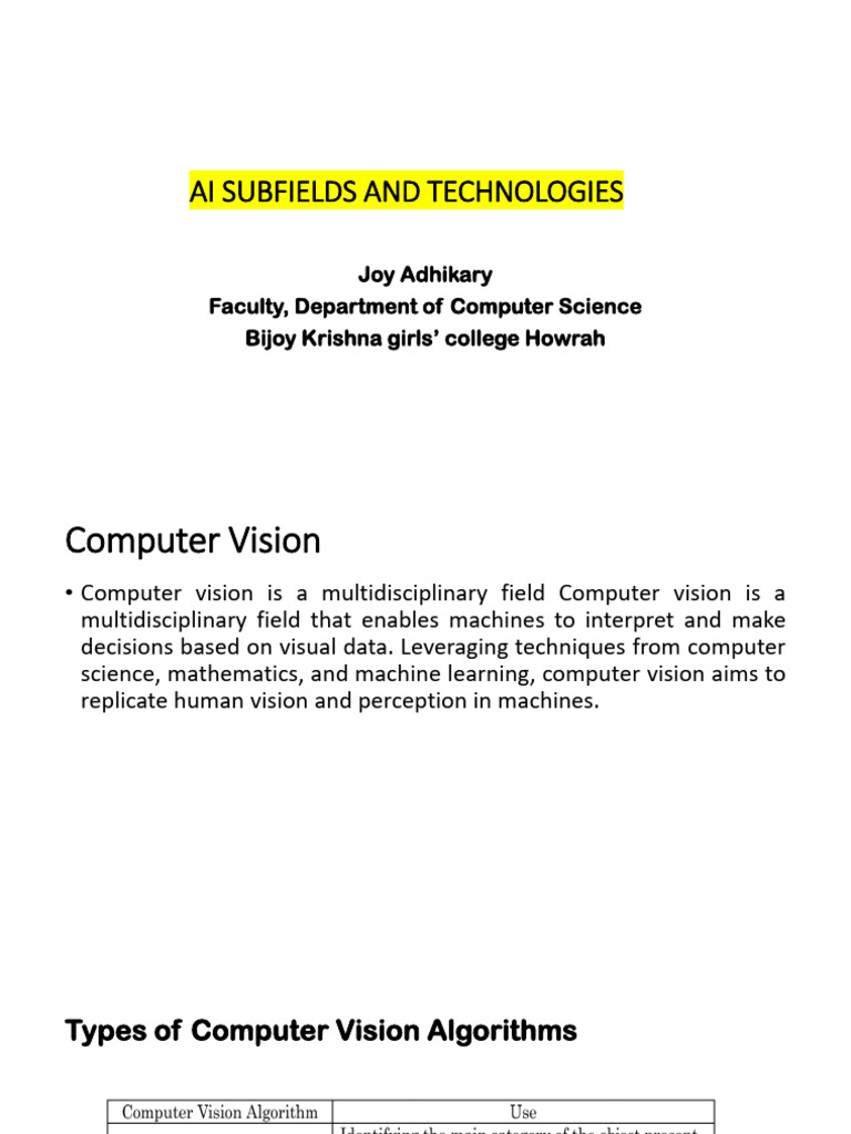 Unit 2_ Computer Vision | PDF