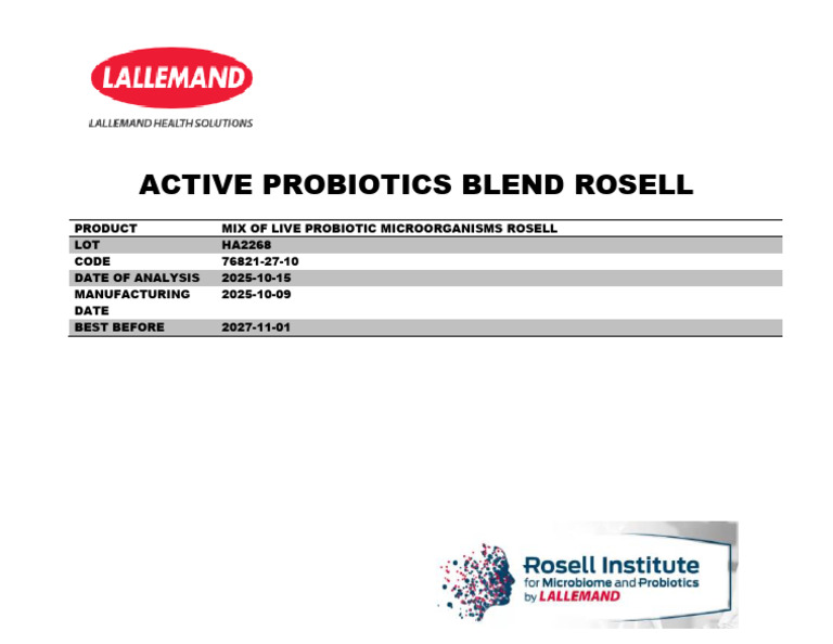 Active Probiotics Blend Rosell Details | PDF