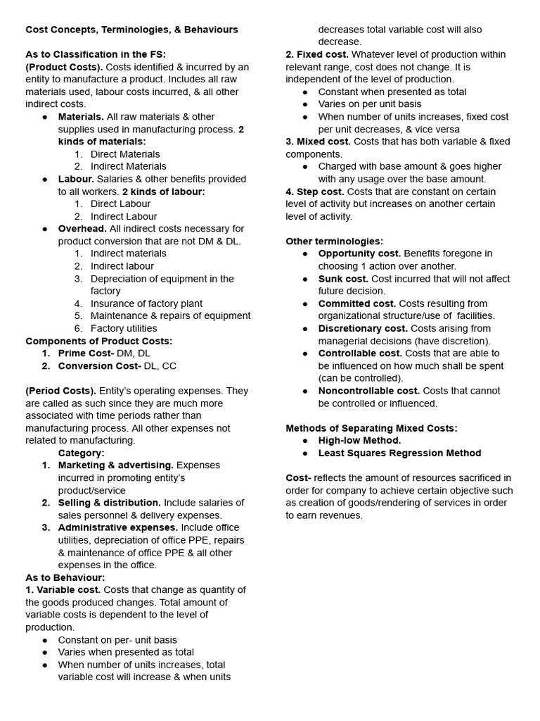 Understanding Product and Period Costs | PDF | Cost | Expense