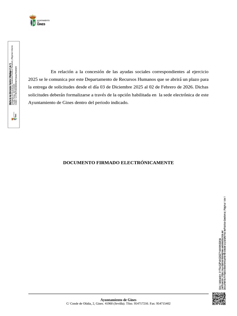 Solicitud de Ayudas Sociales 2025 | PDF