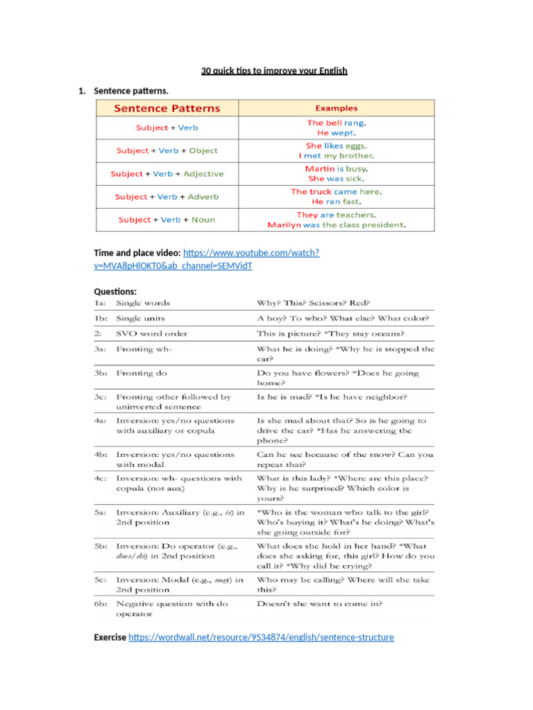 30 Tips to Enhance English Skills | PDF