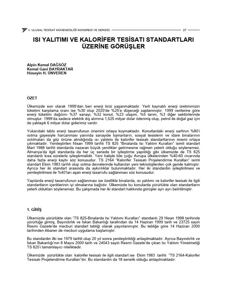 Ts 825 Ve Ts 2164 Yenilikler Mmo | PDF