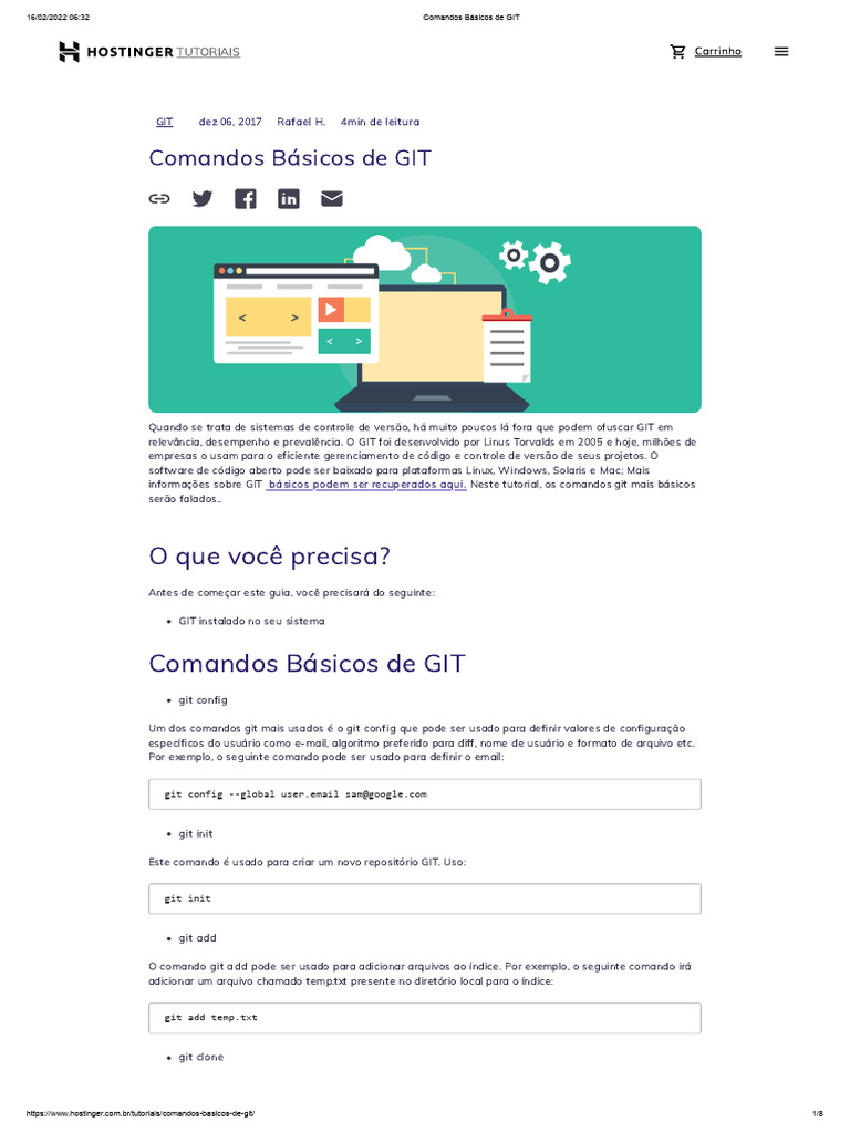 Comandos Essenciais de GIT para Iniciantes | PDF | Controle de versão ...