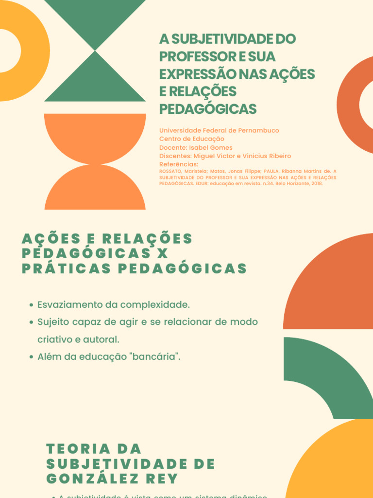 Subjetividade do Professor na Pedagogia | PDF