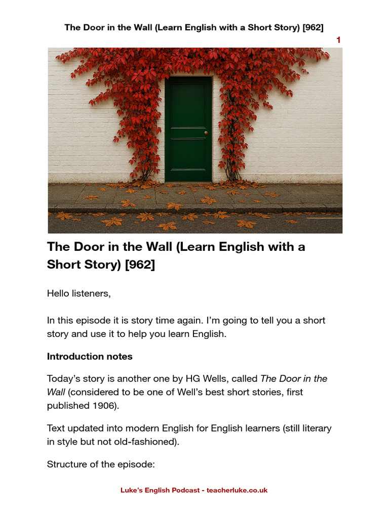 Learn English: The Door in the Wall | PDF | Dream | Feeling