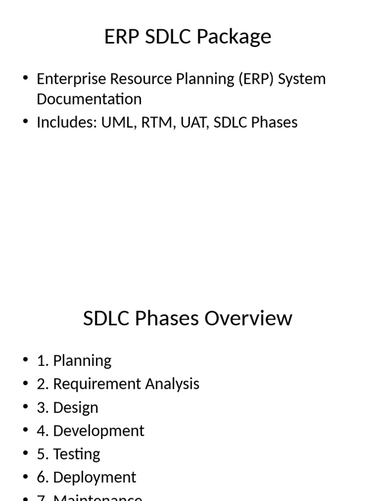 ERP SDLC Documentation Overview | PDF