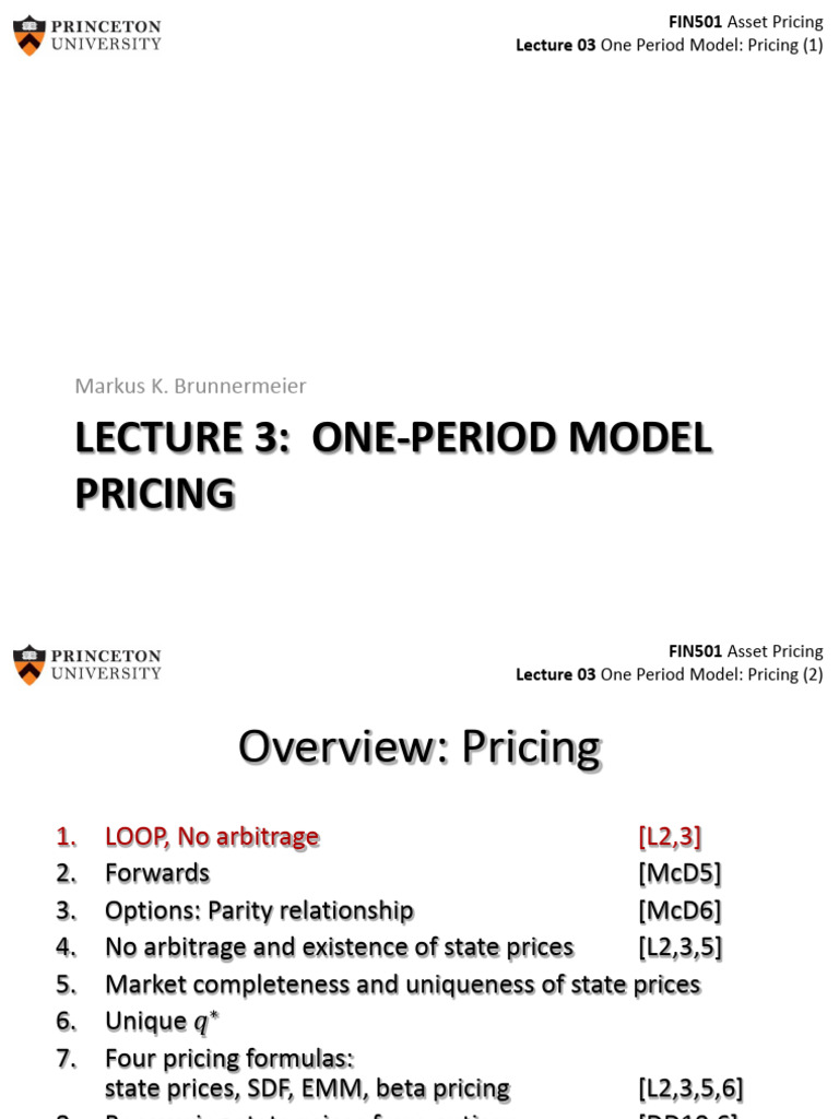 One-Period Asset Pricing Model Overview | PDF | Option (Finance ...