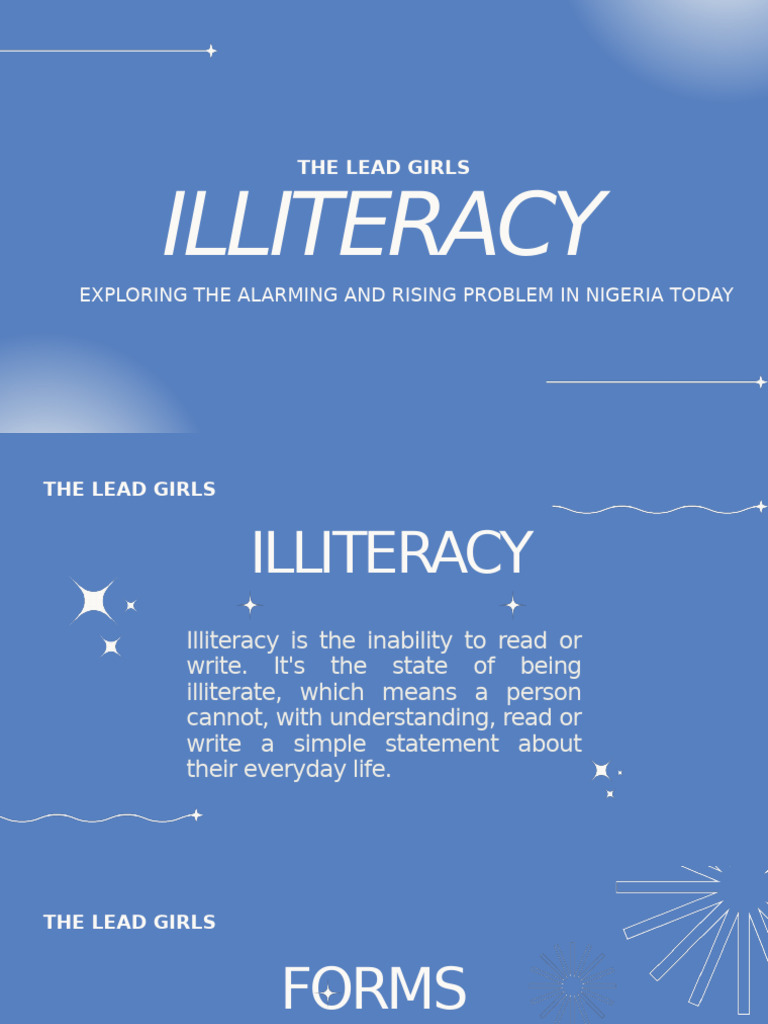 Blue and White Minimalist Group Project Presentation | PDF | Literacy ...