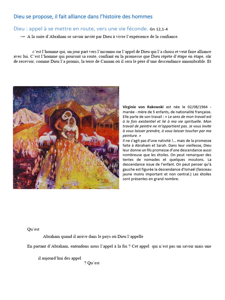 Foi et Promesse : L'Alliance d'Abraham | PDF | Abraham | Sarah