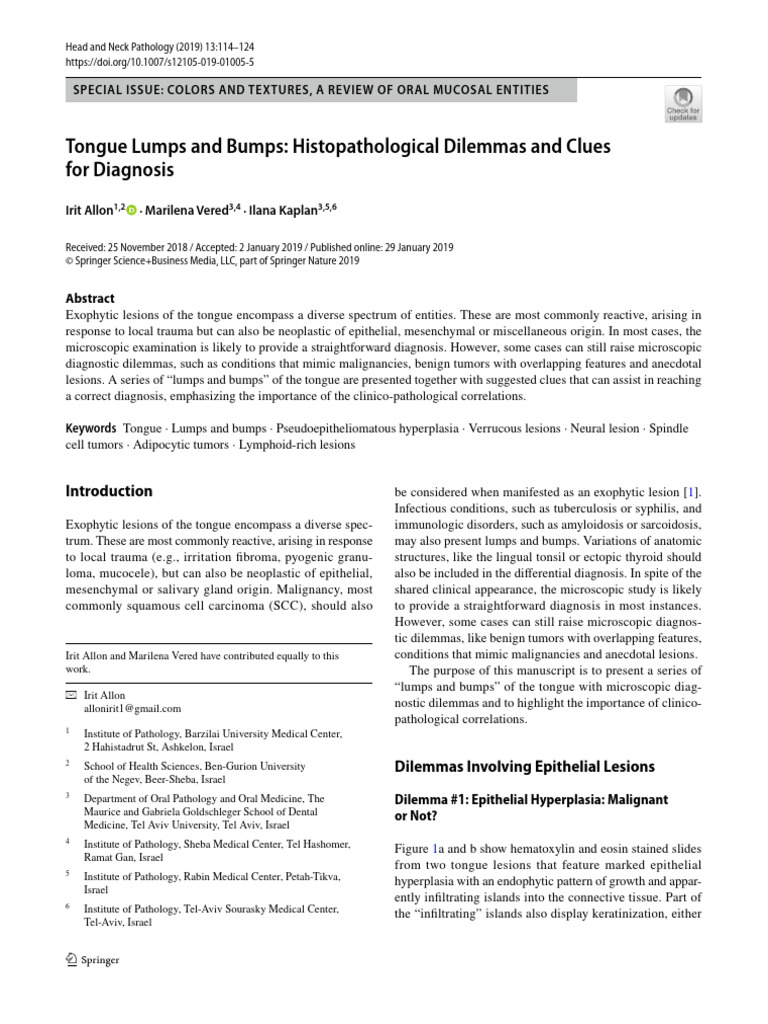 Tongue Lesions: Diagnosis Challenges | PDF | Anatomy | Medical Specialties