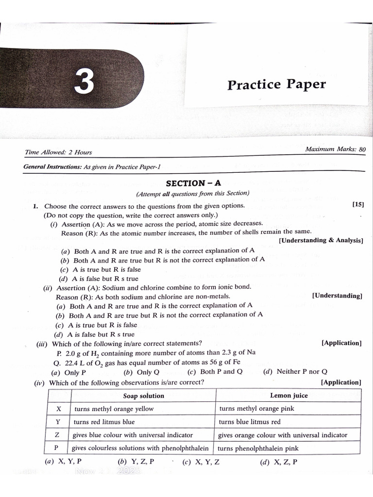 Chem Icse Pyq Sets | PDF