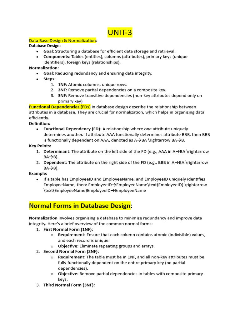 Database Design and Normalization Guide | PDF | Data Management ...