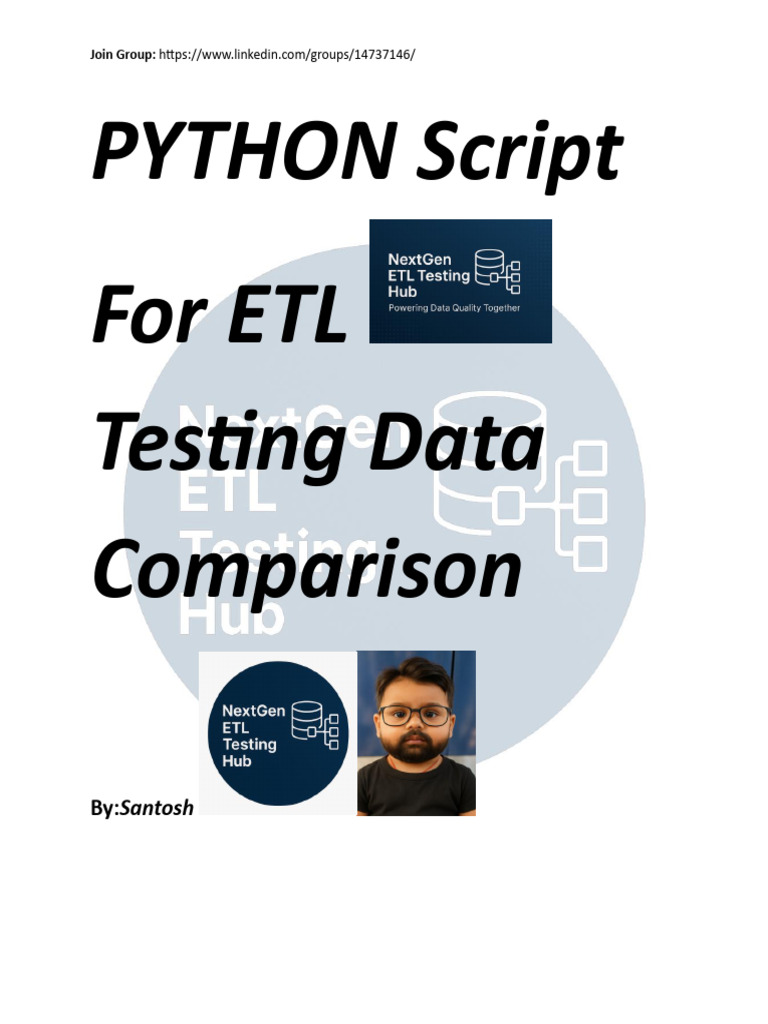 Python ETL Data Comparison Script | PDF | Postgre Sql | Microsoft Excel