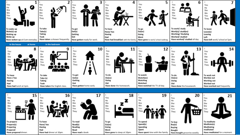 Daily Routine Verb Conjugations Guide | PDF