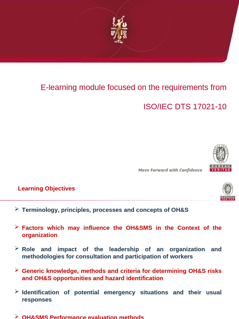 ISO 17021-10 OHSMS Auditor Training | PDF | Risk | Hazards