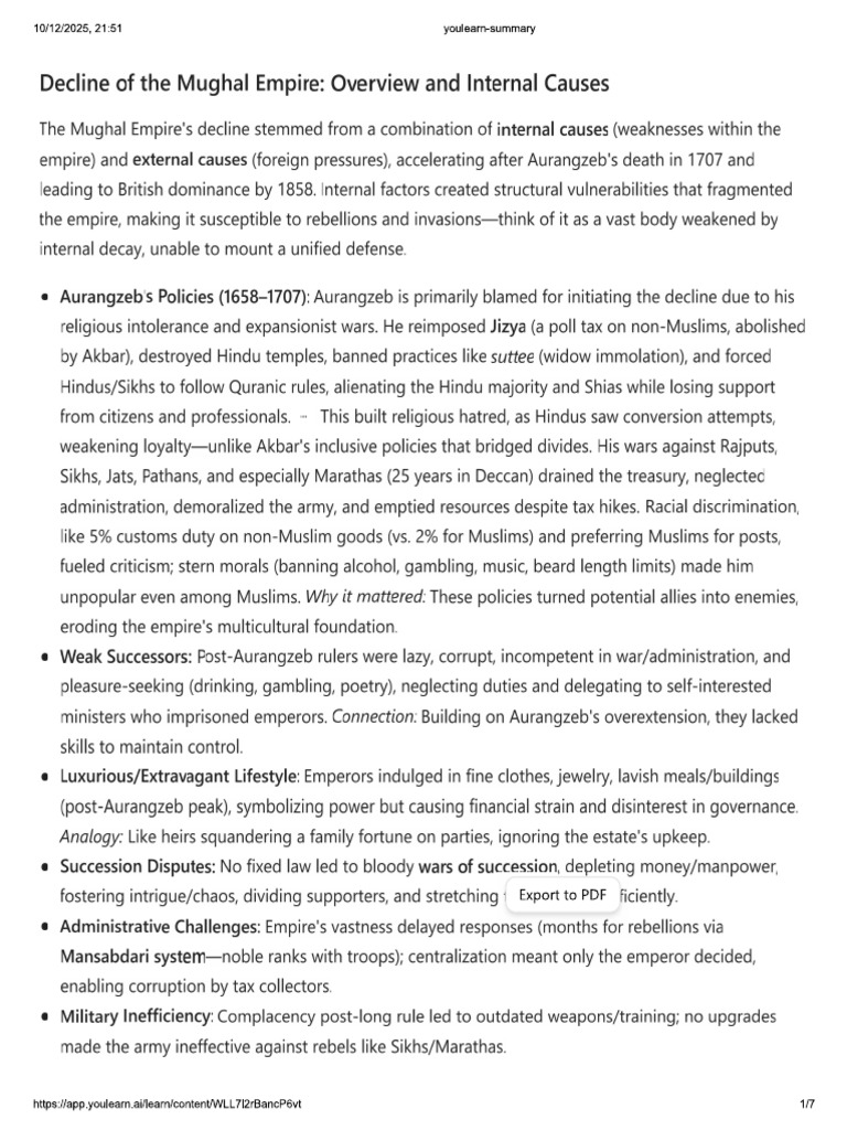History Notes Summary | PDF