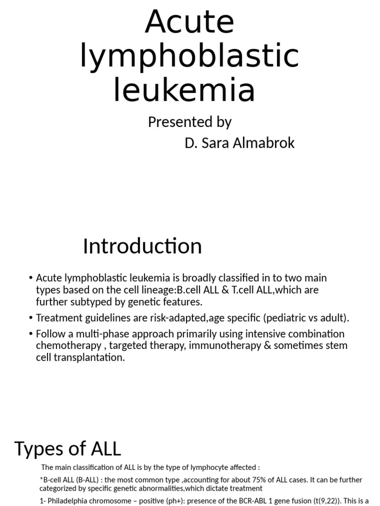 Acute Lymphoblastic Leukemia Overview | PDF | Leukemia | Medicine