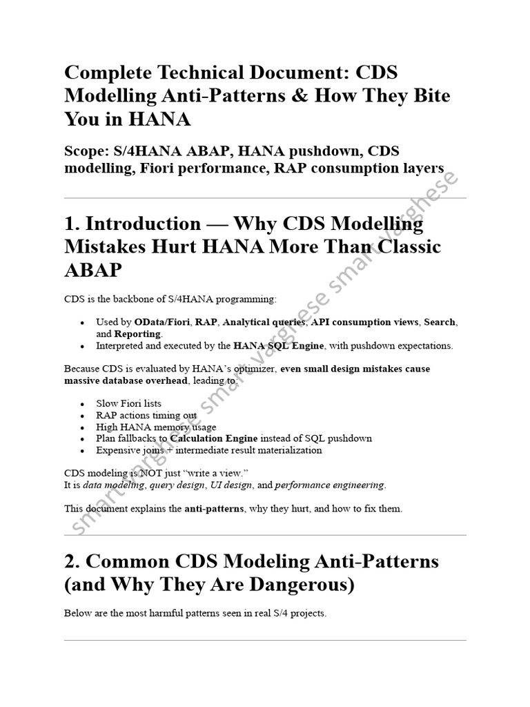 CDS Modelling ANTI PATTERNS | PDF | Multiplication | Sql