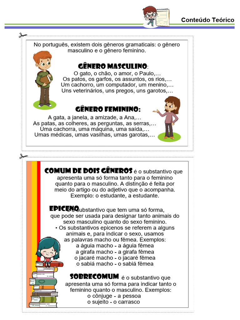 Substantivos Epicenos e Sobrecomuns | PDF | Substantivo | Morfologia ...