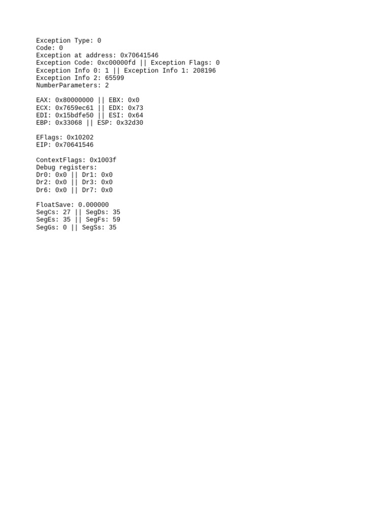 Debugging Exception Code 0xc00000fd | PDF