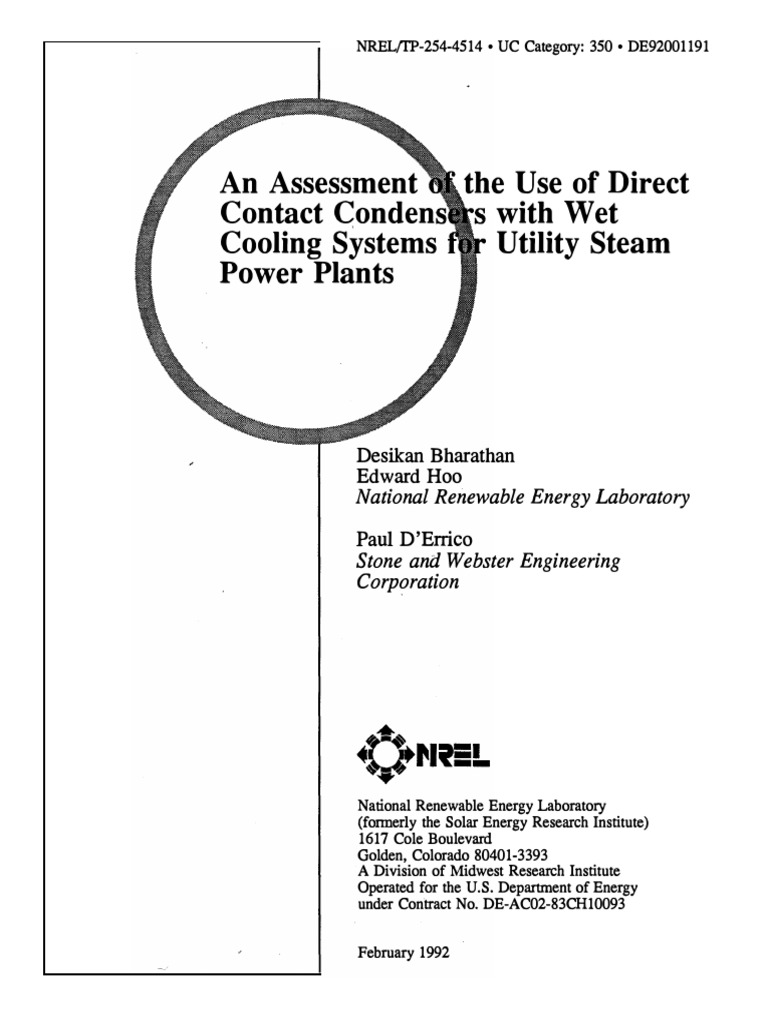 Direct Contact Condenser for Power Plants | PDF | Heat Exchanger | Steam