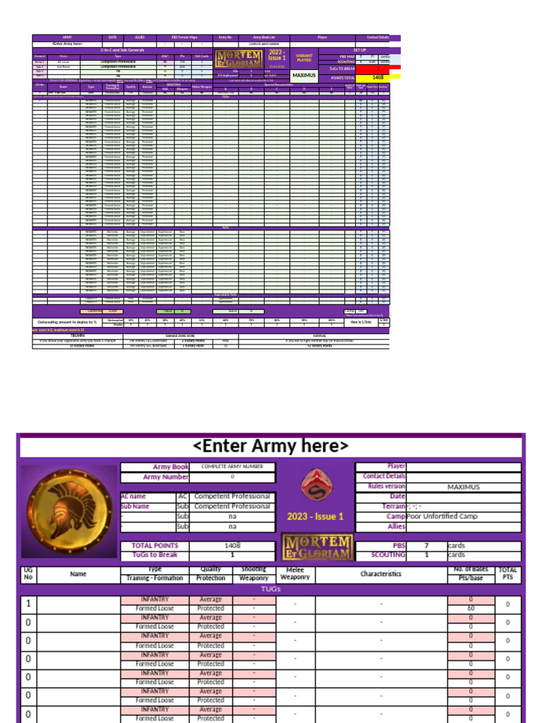Army Composition and Scoring Guide | PDF | Military | Warfare