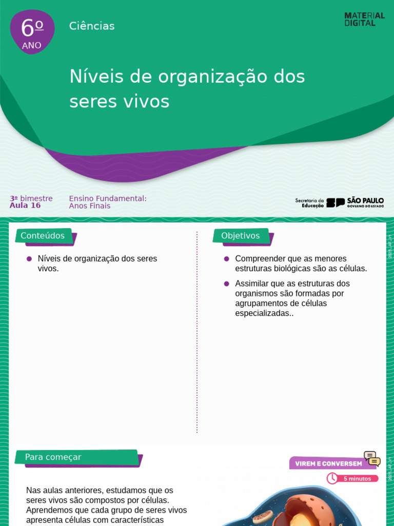 Níveis de Organização dos Seres Vivos | PDF | Corpo humano | Organismos