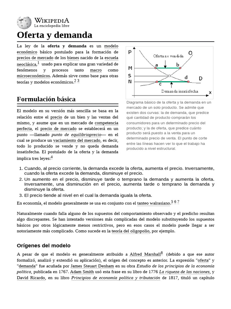 Ley de oferta y demanda en economía | PDF | Oferta y demanda ...