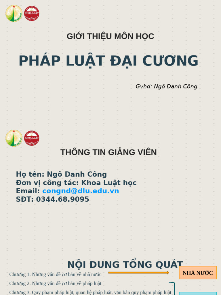 Bài Giảng PLĐC Chương 1 | PDF