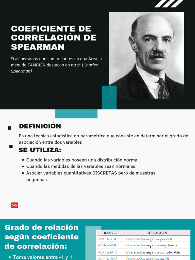 Spearman | PDF | Coeficiente de correlación de rango de Spearman