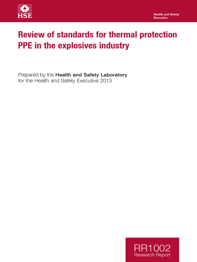 Thermal Protection Standards for Explosives PPE | PDF | Personal ...