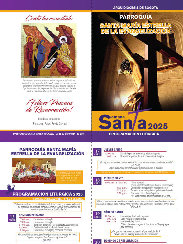 Programación Semana Santa 2025 | PDF | eucaristía | La resurrección de ...