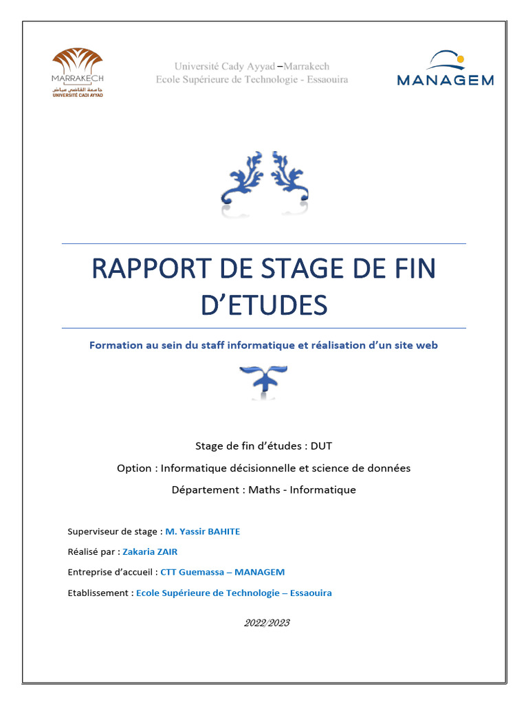 Rapport de Stage : Développement Web à CTTG | PDF | Science des données