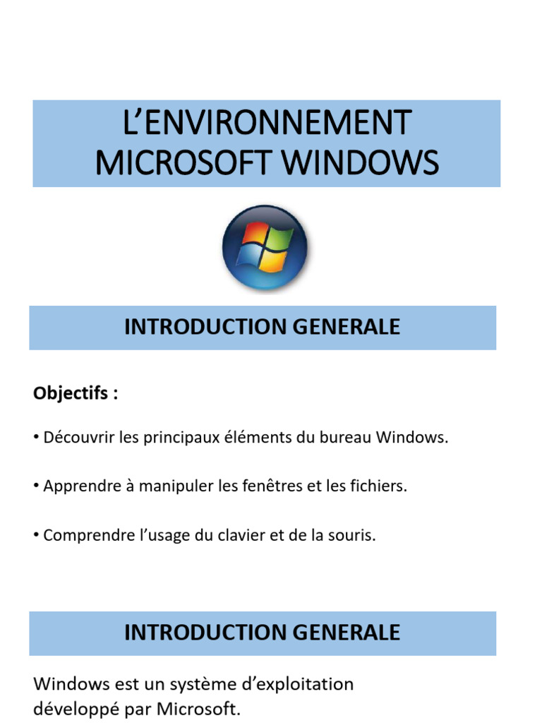 Guide d'utilisation de Windows | PDF | Environnement de bureau ...