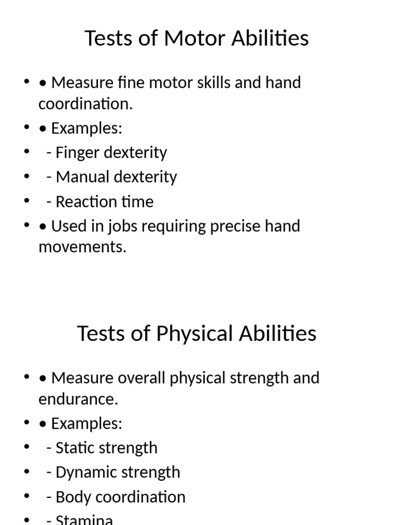 Assessing Motor and Physical Abilities | PDF